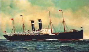 SS Kroonland by Antonio Jacobsen Oil Painting