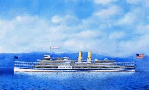 The Albany Dayliner, The Henrick Hudson by Antonio Jacobsen Oil Painting