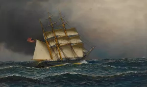 The Barque Vigilant by Antonio Jacobsen Oil Painting