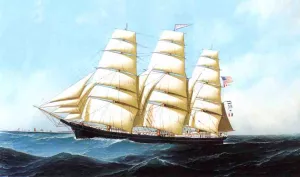 The Clipper Ship Triumphant by Antonio Jacobsen - Oil Painting Reproduction