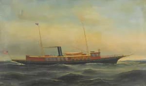 The Yacht 'Aztec' by Antonio Jacobsen Oil Painting