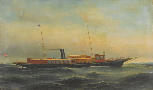 Main Product Photo of The Yacht 'Aztec' Painting by Antonio Jacobsen