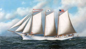 Three Masted Schooner 'Andrew C. Pierce' by Antonio Jacobsen Oil Painting