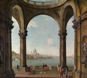 Capriccio with St. Paul's and Old London Bridge by Antonio Joli Oil Painting