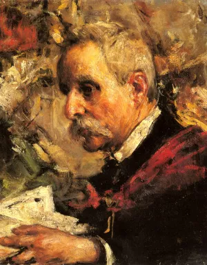 A Portrait of the Artist's Father Oil painting by Antonio Mancini