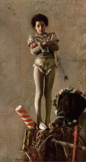 Il Saltimbanco by Antonio Mancini Oil Painting