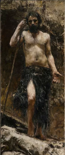 Saint John the Baptist by Antonio Mancini Oil Painting
