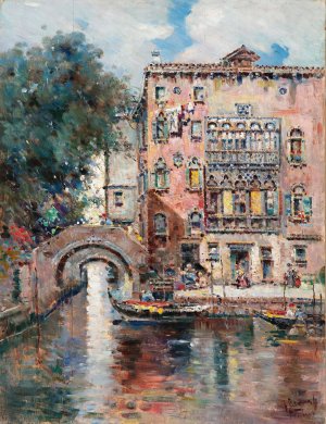 Gondeln in Venedig by Antonio Maria De Reyna Manescau Oil Painting