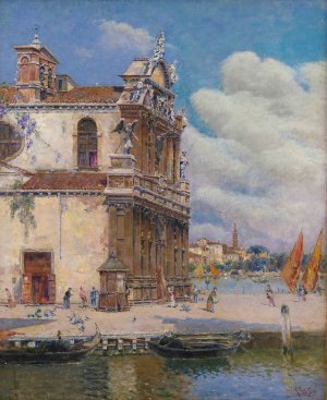 Santa Maria Zobenigo by Antonio Maria De Reyna Manescau Oil Painting
