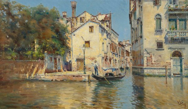 Venice by Antonio Maria De Reyna Manescau - Hand-Painted Oil Painting Reproduction