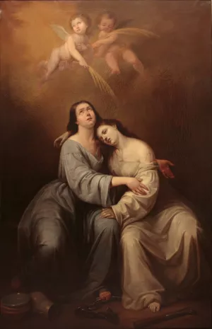 Saint Justa and Saint Rufina by Antonio Maria Esquivel Oil Painting