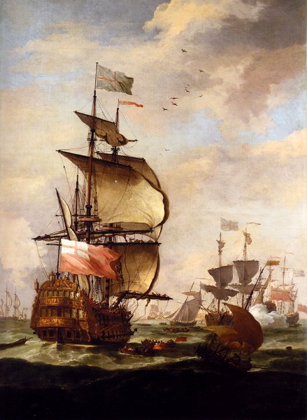 Main Product Photo of The English Fleet at Sea Painting by Antonio Molinari
