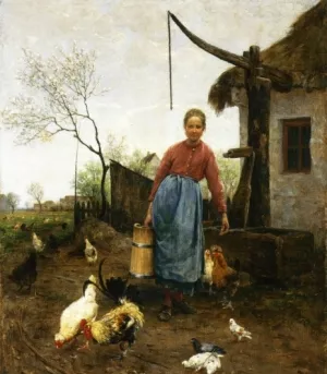 La Contadinella by Antonio Montemezzo Oil Painting