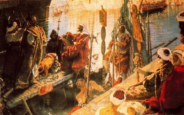 Cervantes en Argel by Antonio Munoz Degrain - Hand-Painted Oil Painting Reproduction