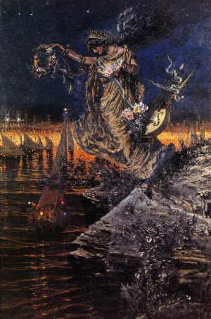 El Safo Oil painting by Antonio Munoz Degrain