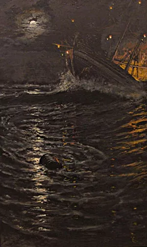 Fire On Board Oil painting by Antonio Munoz Degrain