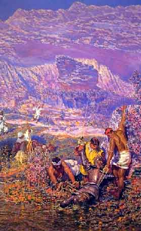 Main Product Photo of Los Molineros Sacan del Agua a Don Quijote Painting by Antonio Munoz Degrain
