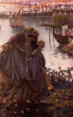 Magdalena contemplando a Jesus Oil painting by Antonio Munoz Degrain
