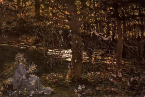 Ofelia en el Bosque by Antonio Munoz Degrain Oil Painting