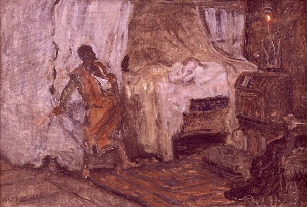 Otelo y Desdemona Boceto by Antonio Munoz Degrain - Hand-Painted Oil Painting Reproduction