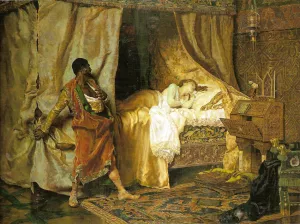 Otelo y Desdemona by Antonio Munoz Degrain - Oil Painting Reproduction