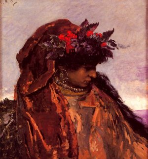 Pitonisa. Estudio Oil painting by Antonio Munoz Degrain