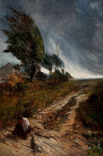 The Gale by Antonio Parreiras - Hand-Painted Oil Painting Reproduction