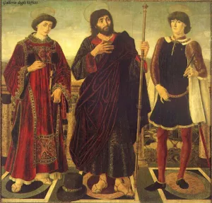 Altarpiece of the SS. Vincent, James and Eustace by Antonio Pollaiolo Oil Painting