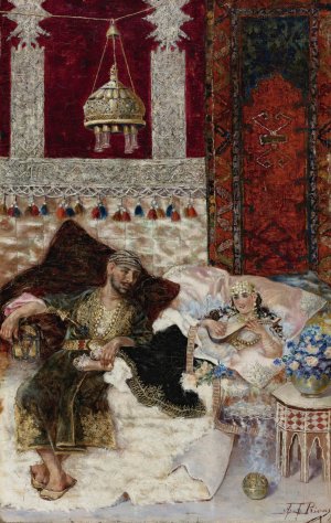 Harem song by Antonio Rivas Oil Painting