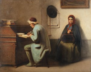 A Letter of Recommendation by Antonio Rotta Oil Painting
