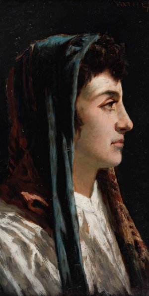 Ritratto femminile by Antonio Varni Oil Painting