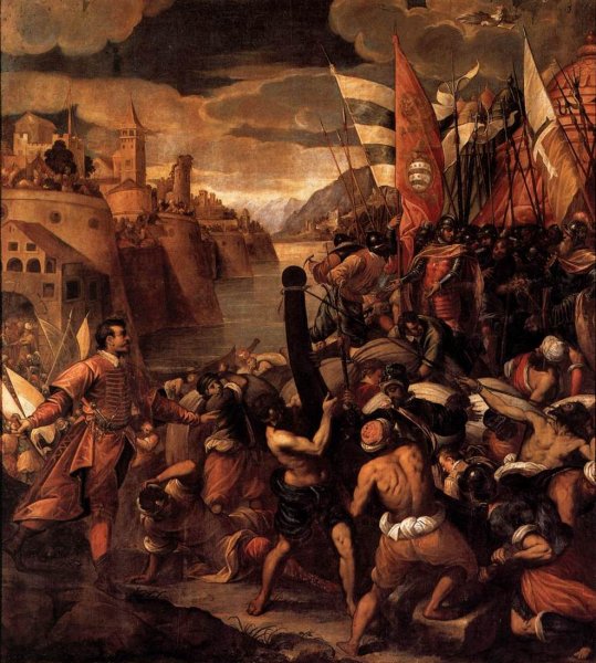 Main Product Photo of Conquest of Tyre Painting by Antonio Vassilacchi