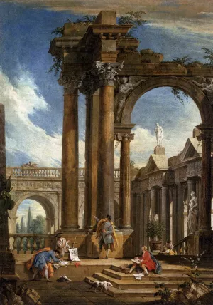 Architectural Fantasy by Antonio Visentini - Oil Painting Reproduction