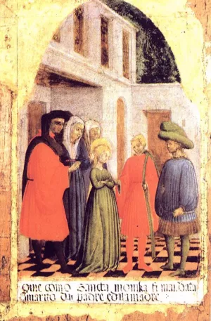 Marriage of St. Monica by Antonio Vivarini - Oil Painting Reproduction