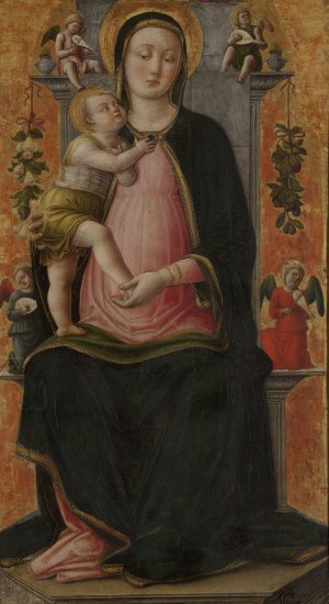 Virgin and Child Enthroned by Antonio Vivarini Oil Painting