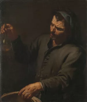 Man with Urine Bottle in his Hand by Antonio Zanchi Oil Painting