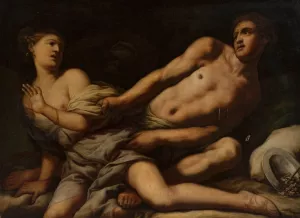 Myrrha and Cinyras by Antonio Zanchi Oil Painting