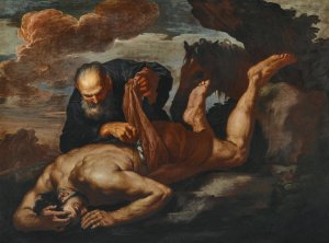 The Good Samaritan by Antonio Zanchi Oil Painting
