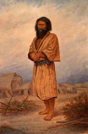 Aino Man by Antonio Zeno Shindler Oil Painting