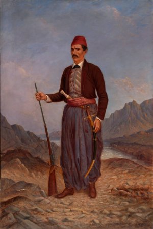 Albanian Man by Antonio Zeno Shindler Oil Painting