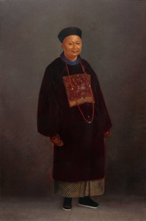 Chinese Mandarin by Antonio Zeno Shindler Oil Painting