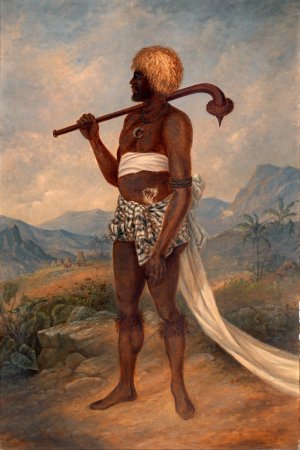 Fijian Man by Antonio Zeno Shindler Oil Painting