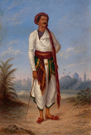 Hindu Man by Antonio Zeno Shindler Oil Painting