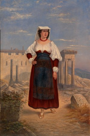 Italian Woman by Antonio Zeno Shindler Oil Painting