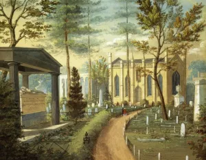 Laurel Hill Cemetary, Philadelphia by Antonio Zeno Shindler Oil Painting