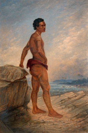 Melanesian Man by Antonio Zeno Shindler Oil Painting