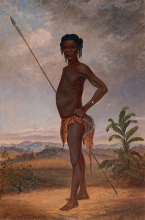 Niam-Niam Man by Antonio Zeno Shindler Oil Painting