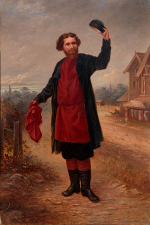 Russian Man by Antonio Zeno Shindler Oil Painting
