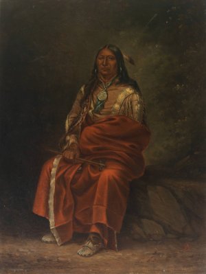 Spotted Tail by Antonio Zeno Shindler Oil Painting