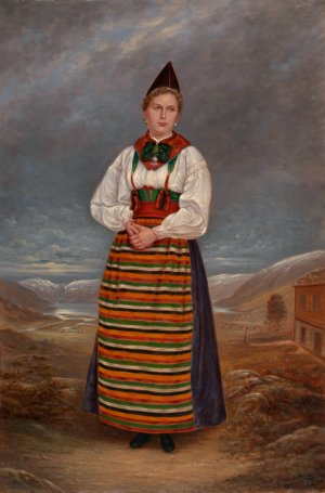 Swedish Lady by Antonio Zeno Shindler Oil Painting